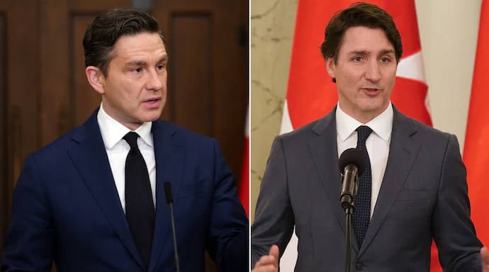 Justin Trudeau and Pierre Poilievre